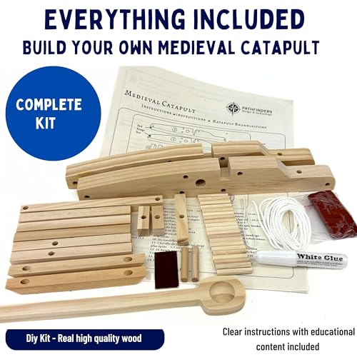 PATHFINDERS Medieval Catapult STEM Building Kit Wooden Catapult Model Mechanical Engineering Physics Historical Siege Project - Image 5