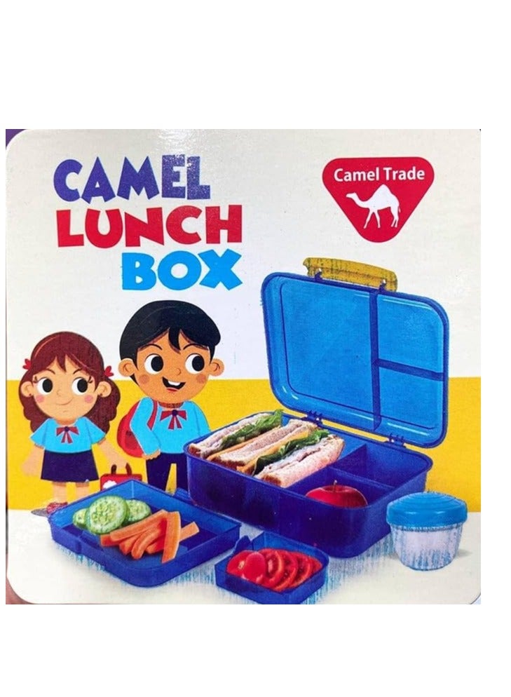 camel Lunch Box 5 Sections with Baby Yogurt Bowl BPA Free - Safe - Assorted Colors - Image 2