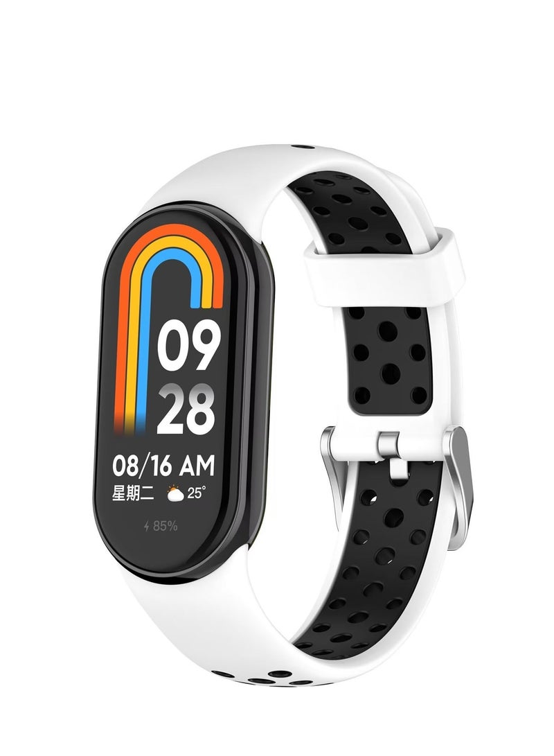 Watch Bands for Xiaomi Smart Band 9/ Band 9 NFC Adjustable Silicone Wristband Quick Release Strap Sport Replacement Band Compatible with Xiaomi Smart Band 9 Smart Watch (White) - Image 1