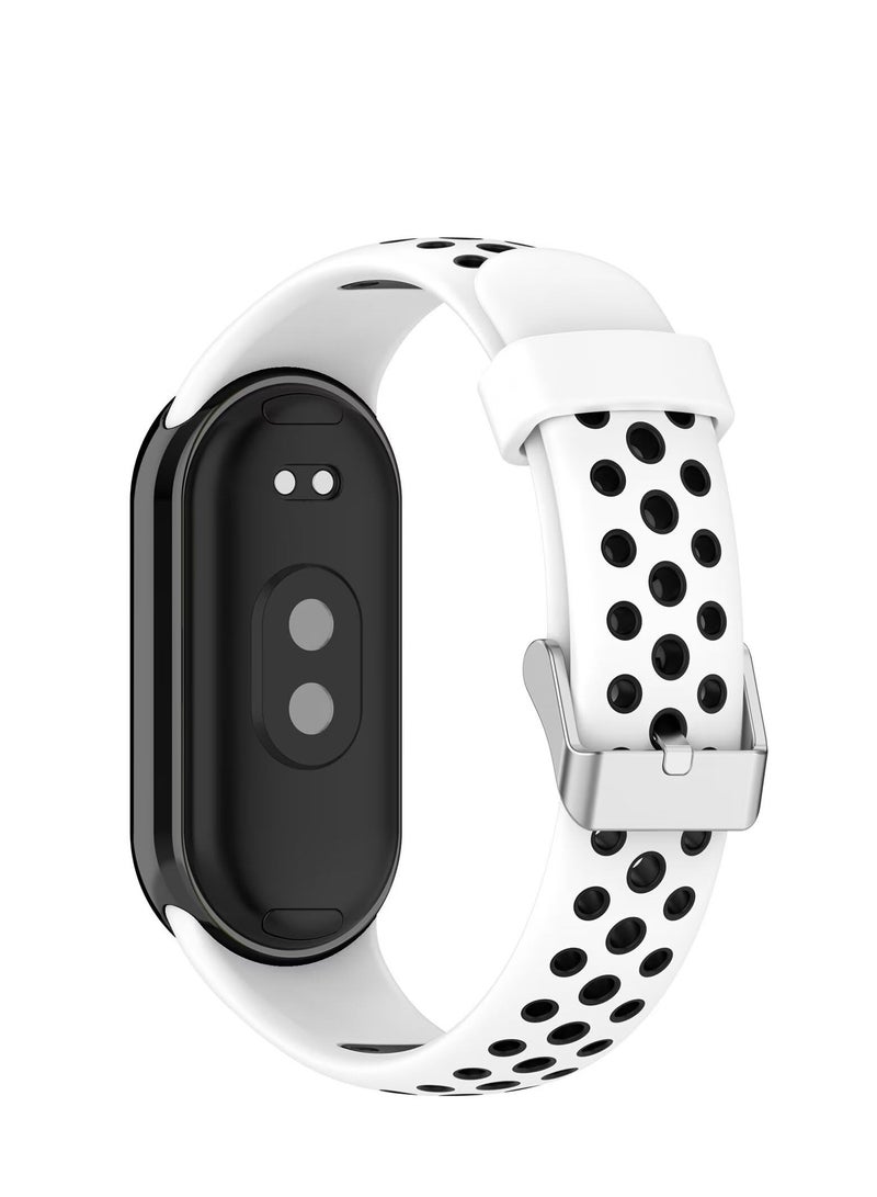 Watch Bands for Xiaomi Smart Band 9/ Band 9 NFC Adjustable Silicone Wristband Quick Release Strap Sport Replacement Band Compatible with Xiaomi Smart Band 9 Smart Watch (White) - Image 2