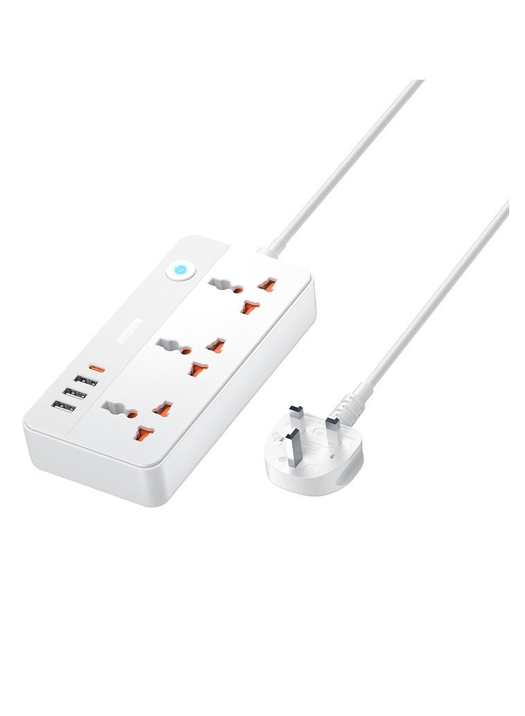ريماكس مشترك كهرباء، منافذ تيار متردد وشحن سريع، سلك تمديد عالمي للسفر مع منافذ، حماية من التحميل الزائد، كابل، للمنزل والمكتب - Image 1