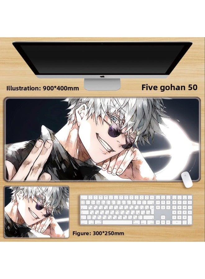 Unlocked Gojo Satoru Mouse Pad Extra Large Spell Return Home Animation Large Girls Computer Keyboard Office-Color:100x50cm Thickness 3mm-Pattern:Army Green Five Gohan 50 - Image 1