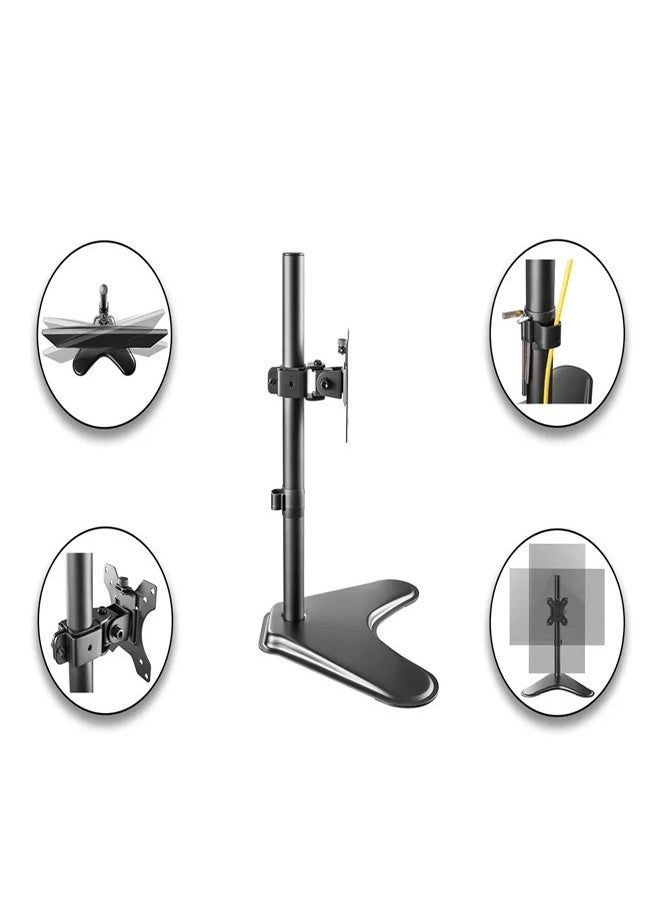 Skill Tech SH T01 Single Monitor Economy Articulating Stand for 13"–32" Screens, VESA 100x100, Max Load Capacity 8kg  - Image 3