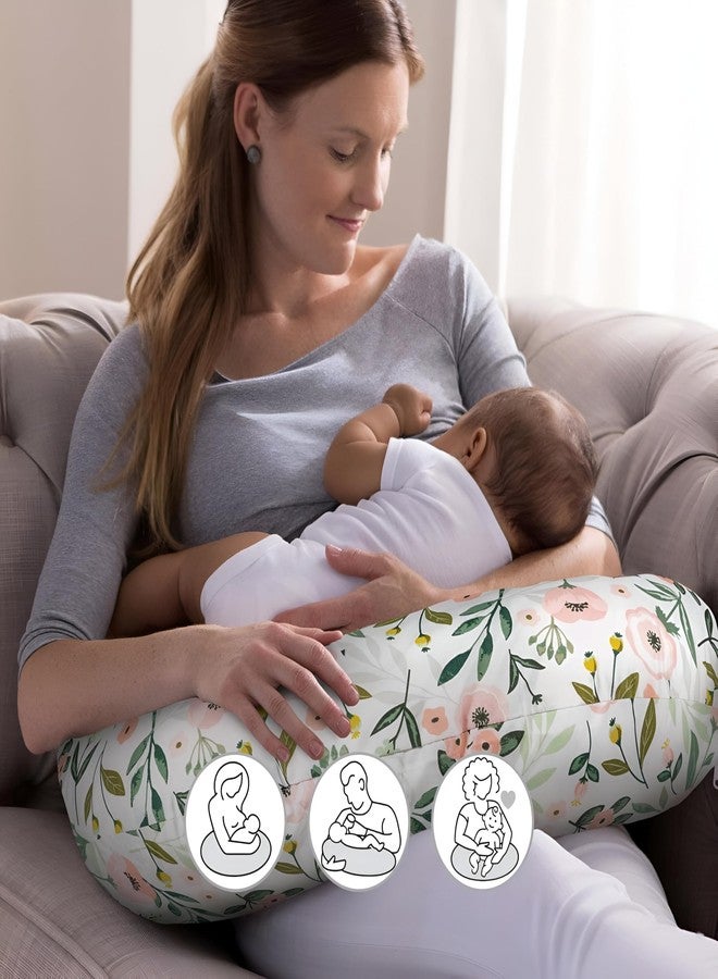 Windson Craft Adjustable Baby Breast Feeding Pillow, Nursing Pillow, Maternity Feeding Pillow with Detachable Cover 0-24 Months Breastfeeding 24 x 22 x 6 inches (Pink Flower Garden) - Image 2