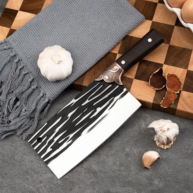 Machado Set of 2 Japanese Stainless Steel Meat Cleaver Chef's Butcher Knives - Precision Culinary Duo - Image 4