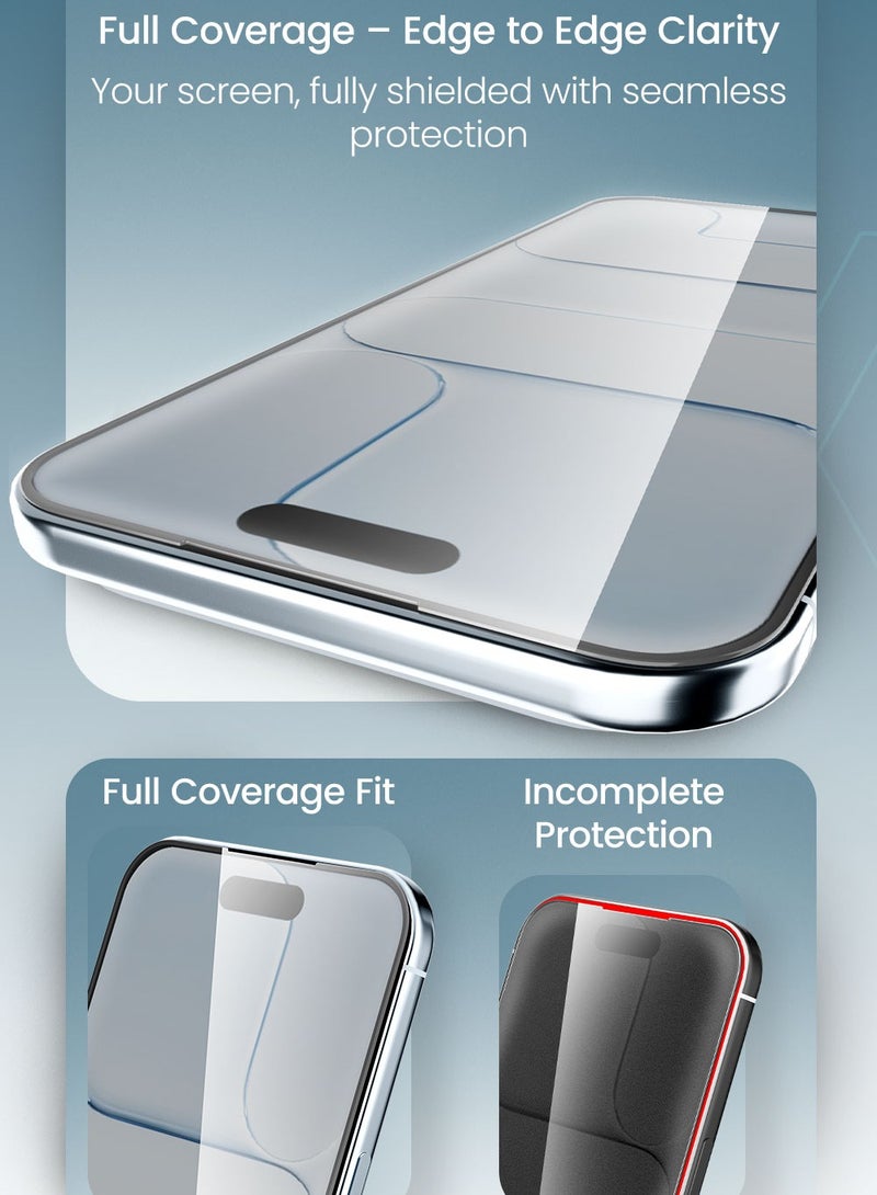 Moxedo Ultra Shield Premium Tempered Glass Screen Protector 9H Hardness HD Clear for iPhone 17 Air 6.5-inch 2025 , Full Coverage with Easy Auto-Align Applicator & Case-Friendly Curved Edges - Image 3