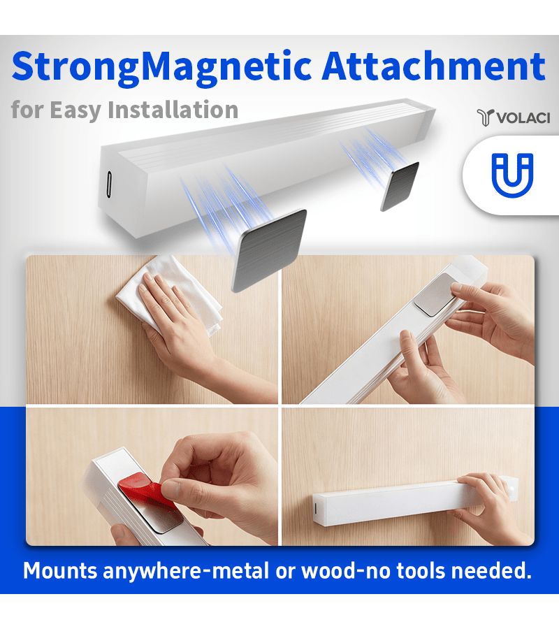 4 Pieces Warm Light USB Rechargeable LED Night Light with Magnetic Mounting for Kitchen Wardrobe Cabinet Pantry Basement Stairwell Hallway Bookshelf and Car - Image 5