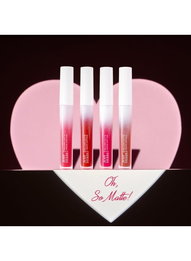 Just Herbs Relaxed Matte Liquid Lipstick Lip colour for Women, Nourishing & Long Lasting Lipsticks 4 ml- Regal Ruby - Image 3