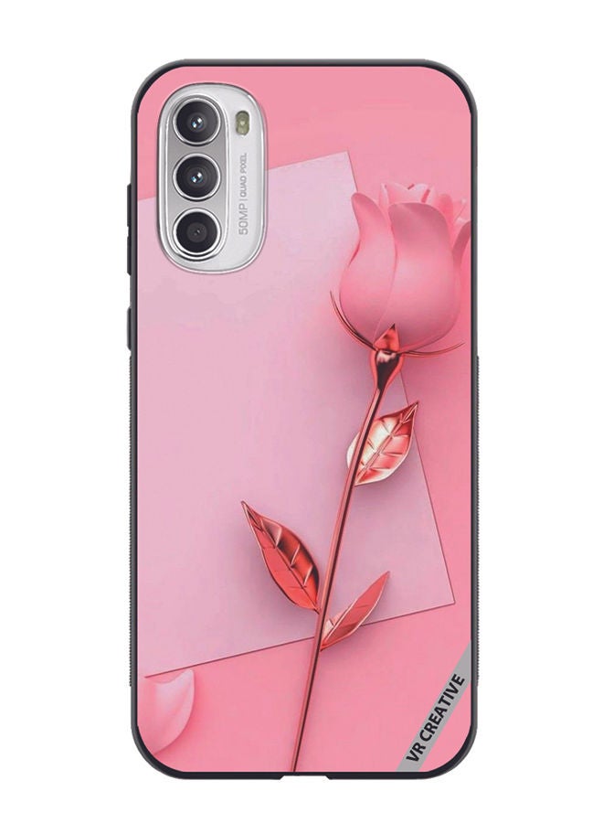 VR CREATIVE Protective Case Cover For Motorola Moto G82 Pink Rose Design Multicolour - Image 1