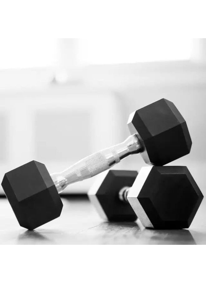 Generic - Rubber Hex Dumbbells - Hexagon Shaped Heads to Prevent Rolling and Injuries - Comfortable Hand Weights for Exercise, Therapy, Muscle Building, Strength, Weight Training Multicolor - Image 1