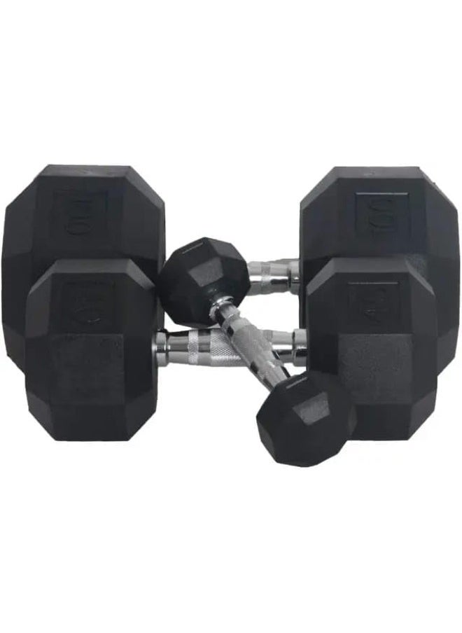 Generic - Rubber Hex Dumbbells - Hexagon Shaped Heads to Prevent Rolling and Injuries - Comfortable Hand Weights for Exercise, Therapy, Muscle Building, Strength, Weight Training Multicolor - Image 1