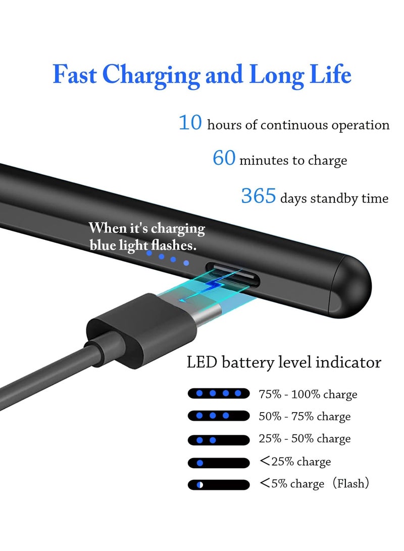 كيلا قلم KASTWAVE Active Stylus للشاشات التي تعمل باللمس، قلم iPad مغناطيسي مع بطارية قابلة لإعادة الشحن، طرف 1.5 مم لأجهزة iPad/iPhone/Android، قلم للرسم والكتابة، شحن USB-C، عمر بطارية 10 ساعات - Image 5