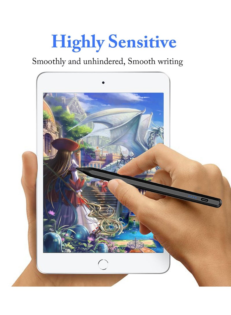 كيلا قلم KASTWAVE Active Stylus للشاشات التي تعمل باللمس، قلم iPad مغناطيسي مع بطارية قابلة لإعادة الشحن، طرف 1.5 مم لأجهزة iPad/iPhone/Android، قلم للرسم والكتابة، شحن USB-C، عمر بطارية 10 ساعات - Image 2