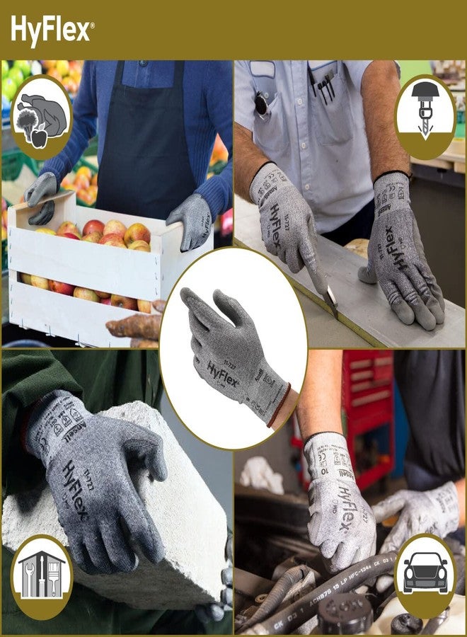 HyFlex 11-727 Cut Resistant Nylon/Spandex Industrial Work Gloves for Machinery, Auto Mechanics, Warehousing - XS (6), Grey (3 Pairs) - Image 4