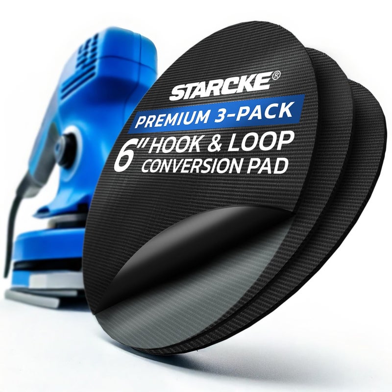 Starcke 6 inch Sanding Discs Hook and Loop Round Sand Paper 3Pack No HolePremium 6 inch Hook and Loop Sanding Discs Durable PSA Sandpaper Easy Replacement Pad Disc Polisher Backing Pad Grit Sandpaper Disc 