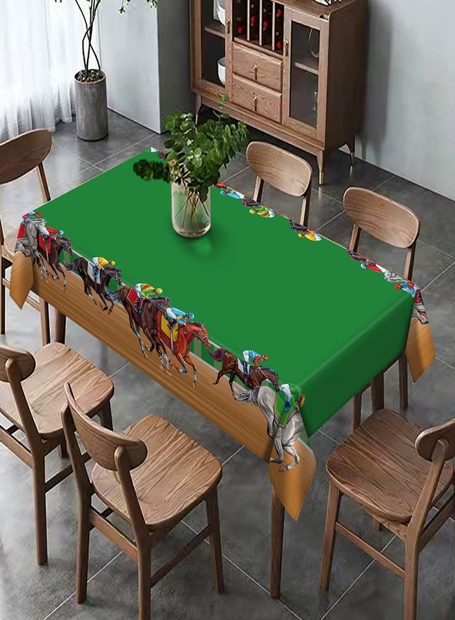Hafangry Kentucky Horse Racing Tablecloth Boy Horse Race Birthday Party Derby Decoration Run for The Roses Table Cover Home Dining Room Kitchen Decor-60×84inch - Image 4