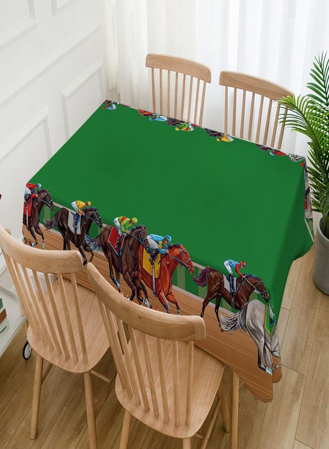 Hafangry Kentucky Horse Racing Tablecloth Boy Horse Race Birthday Party Derby Decoration Run for The Roses Table Cover Home Dining Room Kitchen Decor-60×84inch - Image 2