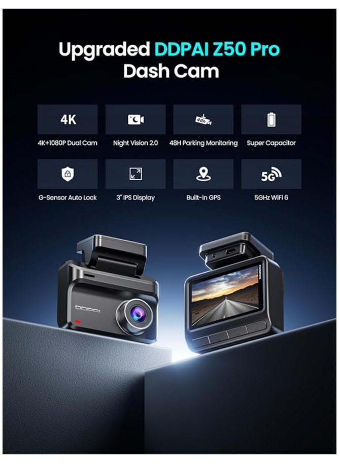 DDPAI Z50 Pro 4K Dash Cam Front and Rear Camera - Image 3