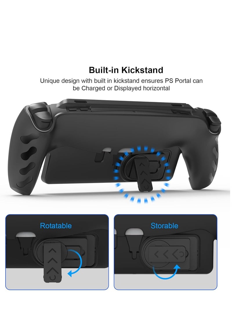 Generic Full Protective Case Cover Compatible with PlayStation Portal Remote Player,PS5 Portal Case with Detachable Front Shell,Back Case-Frosted Handheld Design-Black  - Image 3