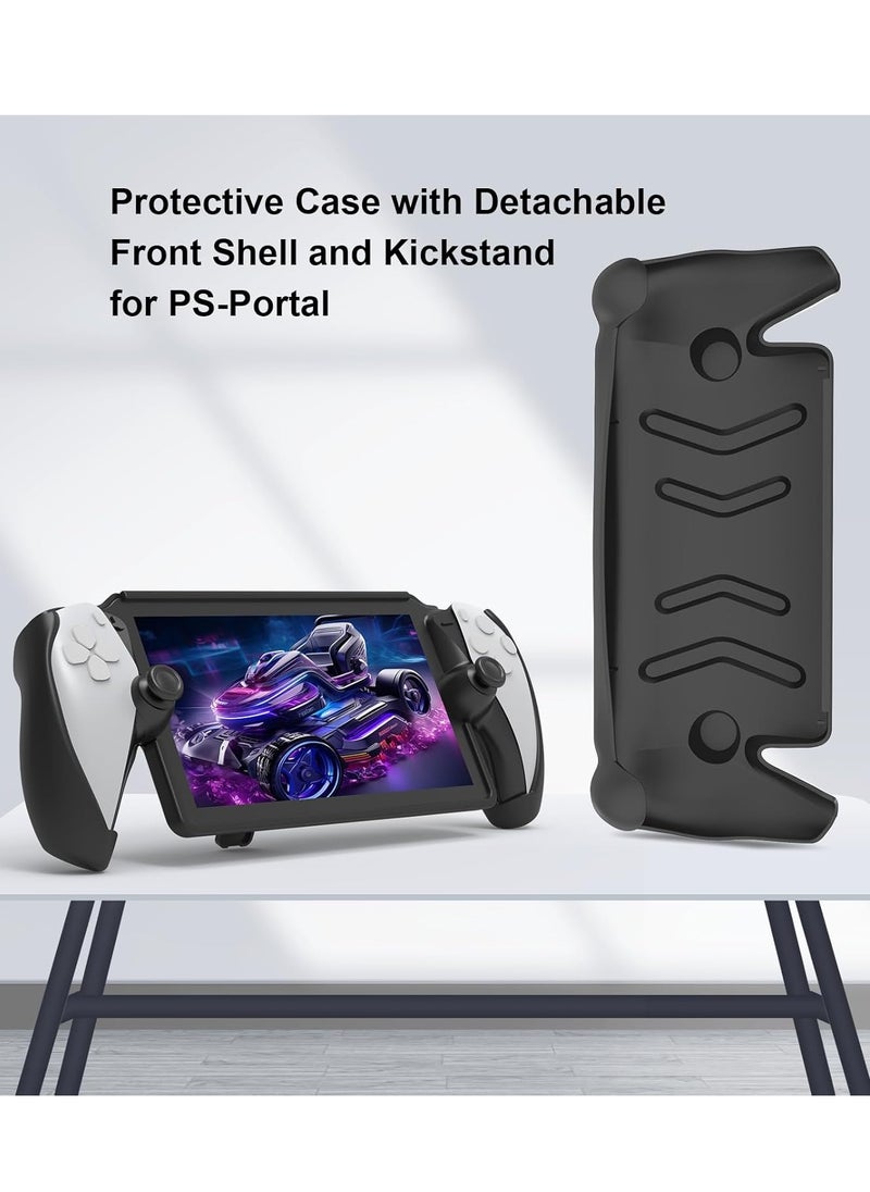 Generic Full Protective Case Cover Compatible with PlayStation Portal Remote Player,PS5 Portal Case with Detachable Front Shell,Back Case-Frosted Handheld Design-Black  - Image 4
