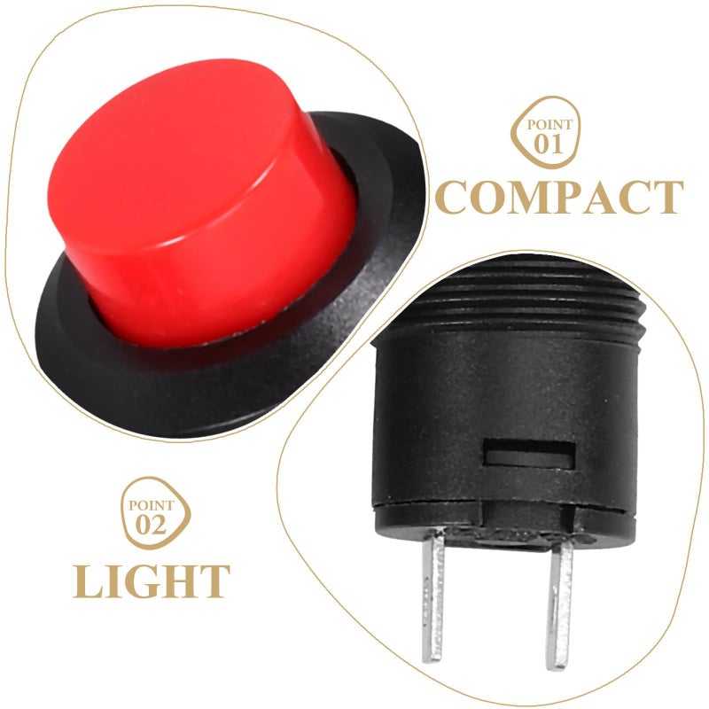 8pc Push Button Switch Set Metal Momentary SPST with Red Black Blue Yellow - Image 4