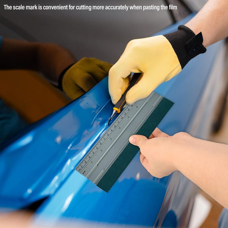 FOSHIO 8 Inch Squeegee with Felt Edge Felt Squeegee Graduate for Bonding Film Wall Sticker Window Film Tint Film Squeegee for Car Gulf standard sizing alternatives - Image 4