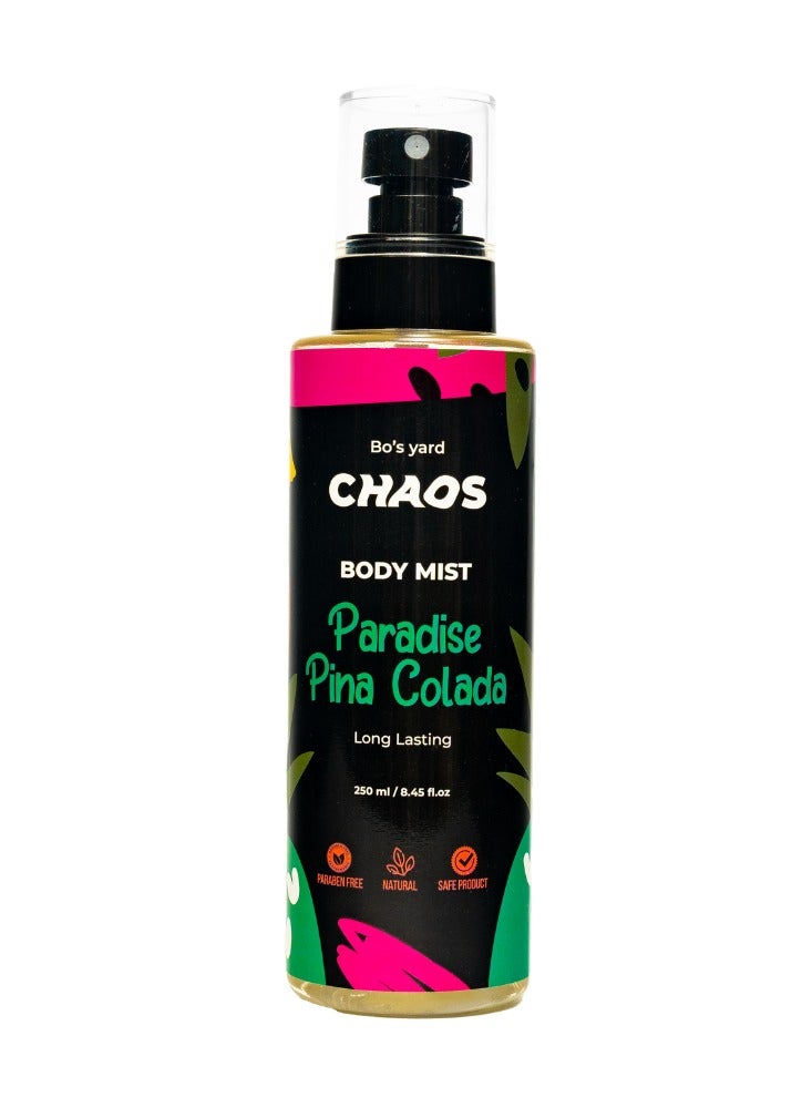 Chaos Body Mist - Pina Colada, Long Lasting 250ml
