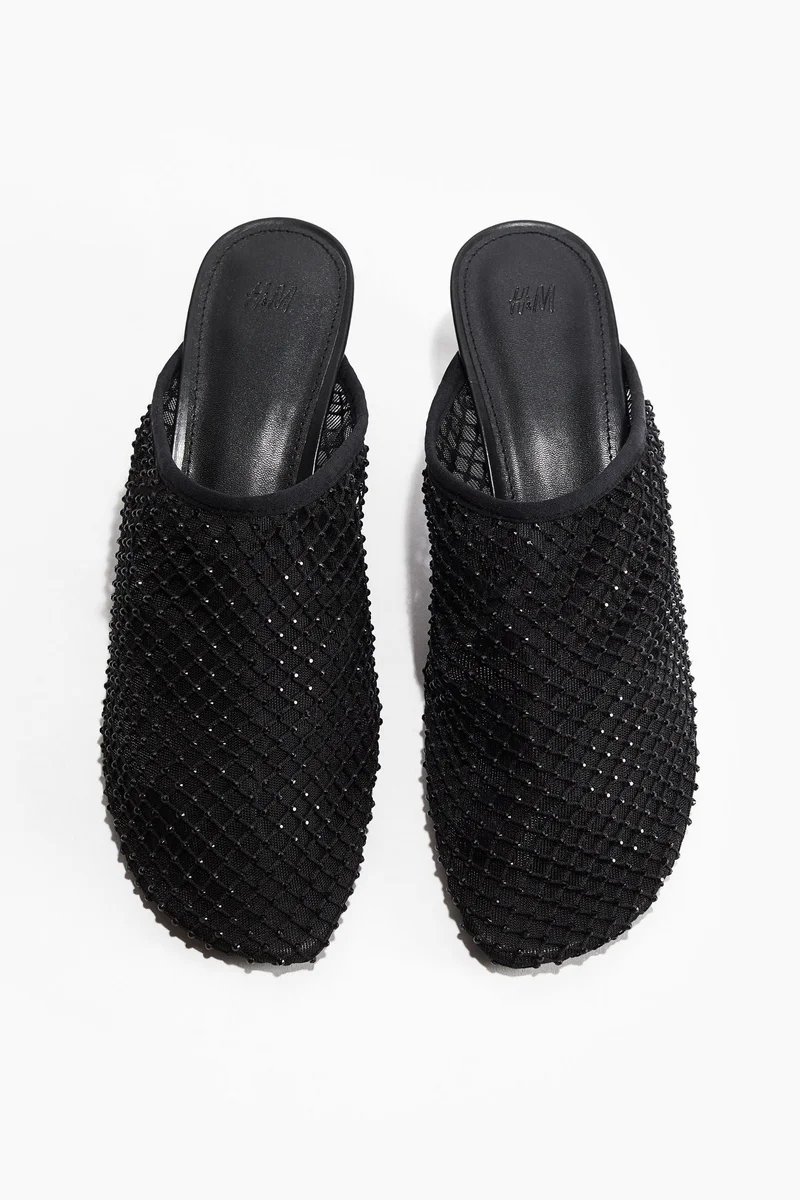 H&M Heeled mesh mules