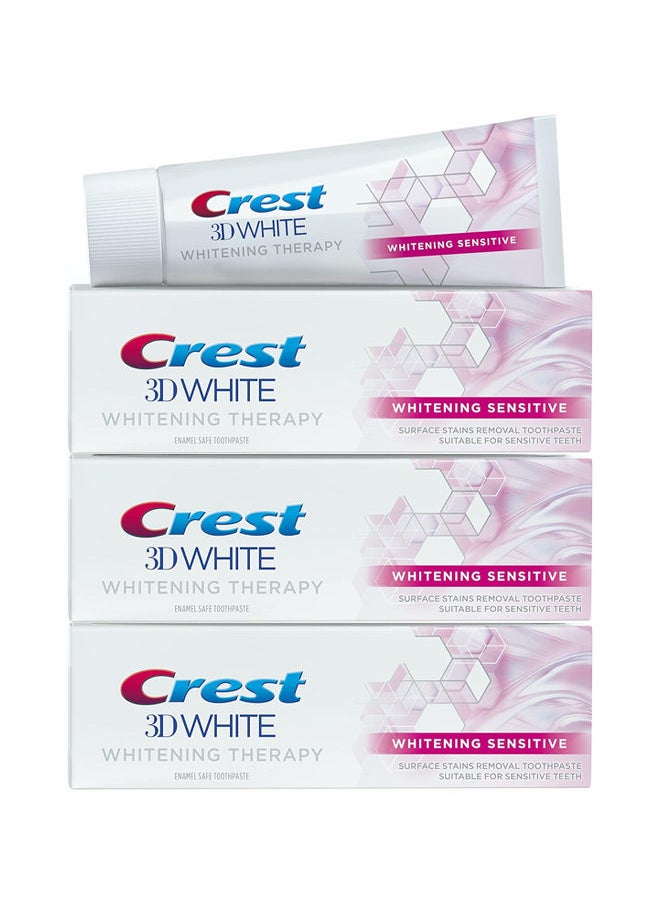 Crest 3D White Whitening Therapy Toothpaste - Whitening Sensitive 75ml Pack of 3  - Image 1
