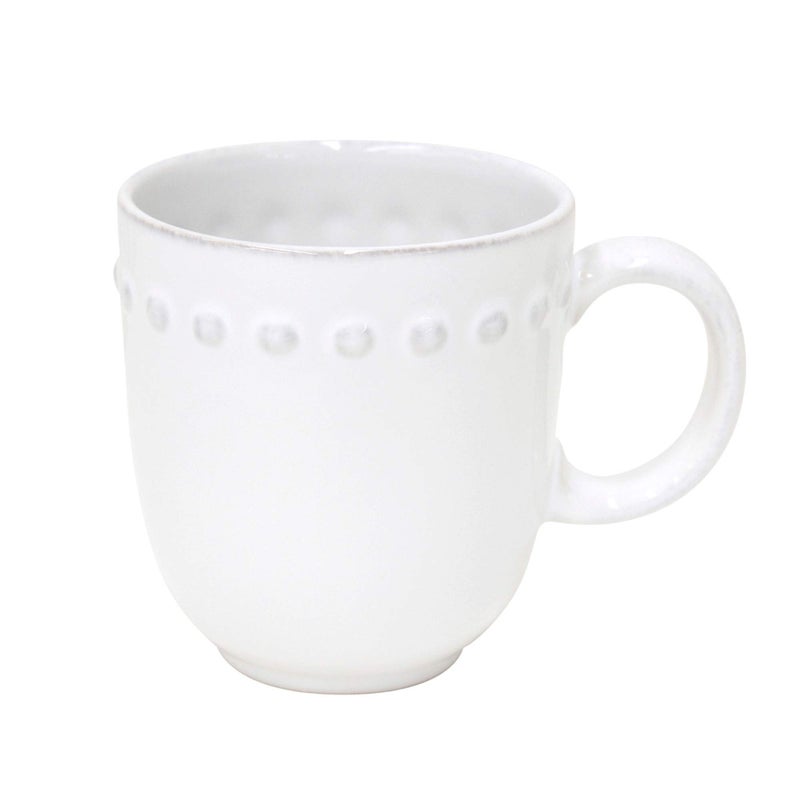 Costa Nova Ceramic Stoneware 125 oz Mug  Pearl Collection White  Microwave  Dishwasher Safe Dinnerware  Food Safe Glazing  Restaurant Quality Drinkware