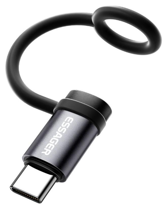 ايساجر محول OTG من Essager Lightning أنثى إلى USB-C ذكر - شحن سريع 3 أمبير ومزامنة بيانات - ألومنيوم مدمج - متوافق مع iPhone وiPad، رمادي - Image 1