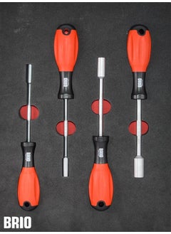 Screwdriver Set Socket 4 Pieces 7-8-10-13 with Sponge Bearing