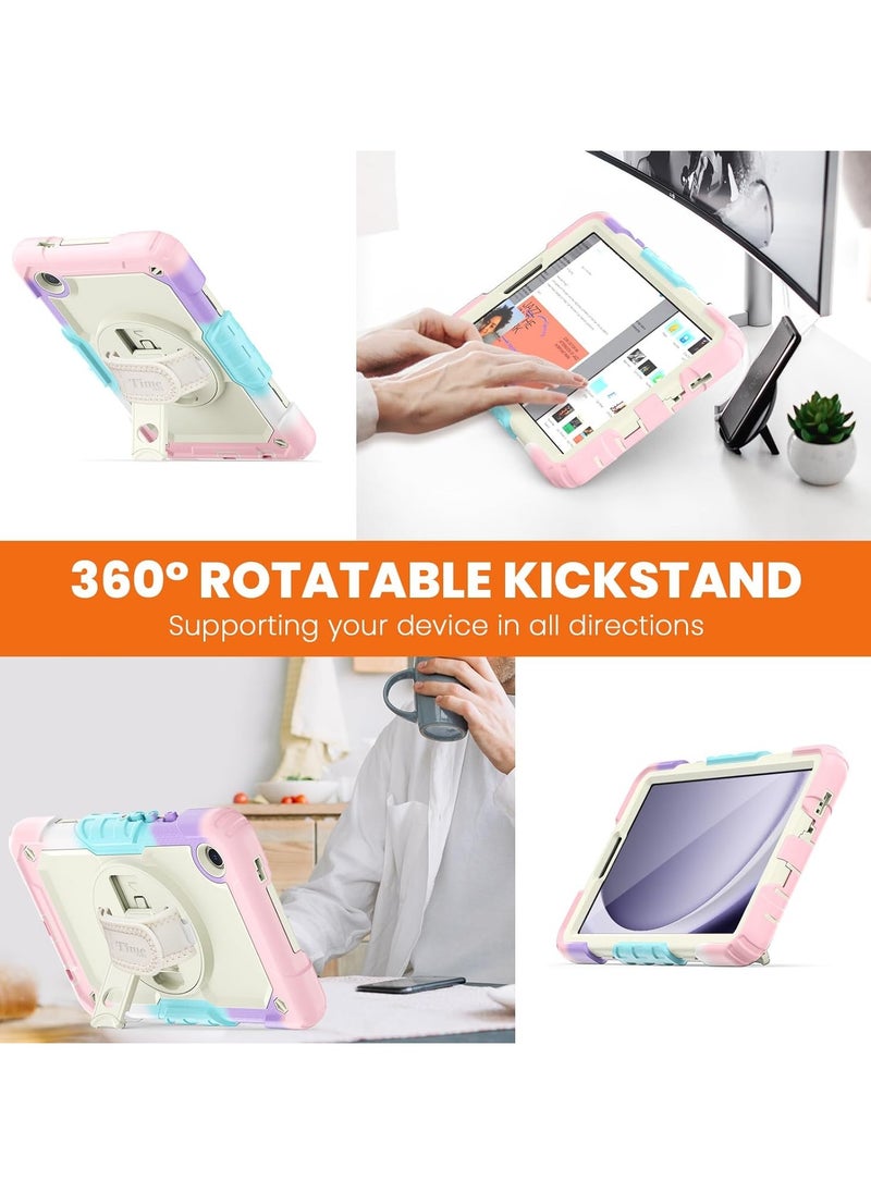 General - Samsung Galaxy Tab A9 Case 8.7 Inch 2023 with Screen Protector for Girls Kids, Shockproof Case for Galaxy Tab A9 2023 (SM-X110/X115/X117) with Stand/Strap - Image 1