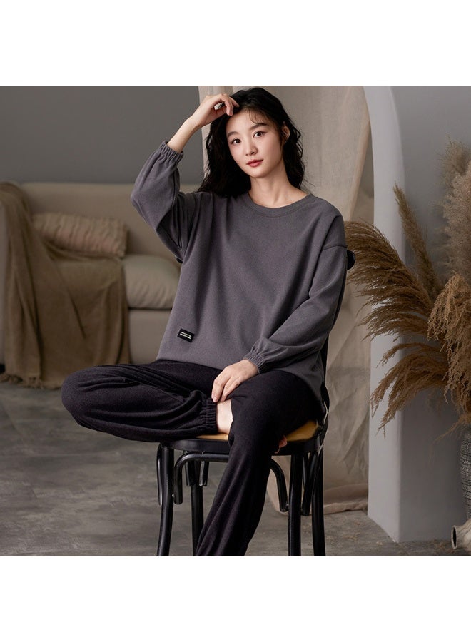 Thickened Women's Pajama Set Spring Autumn Long Sleeve Trousers  Fashionable  Homewear Winter Suit - Image 1