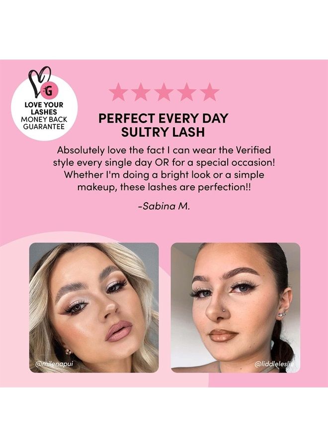 Glamnetic رموش مغناطيسية - موثوقة | رموش مغناطيسية طويلة، 60 استخدام، رموش فاخرة قابلة لإعادة الاستخدام، عيون قطة درامية - 1 زوج - Image 3