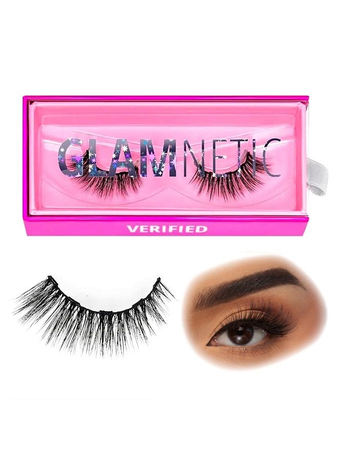 Glamnetic رموش مغناطيسية - موثوقة | رموش مغناطيسية طويلة، 60 استخدام، رموش فاخرة قابلة لإعادة الاستخدام، عيون قطة درامية - 1 زوج - Image 1