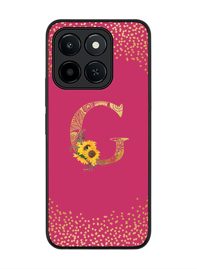 Stylizedd For Honor X6c Case,Slim fit Camera Protection, Shockproof Thin Phone cover  - Custom Floral Monogram - G ( Deep Pink )
