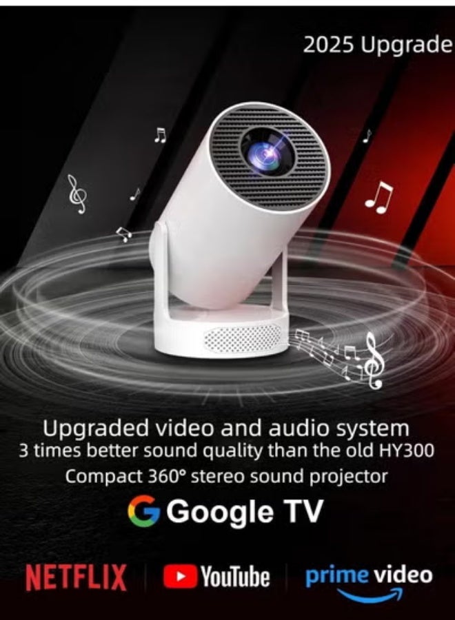Mini Portable Ultra Bright Projector with Android 11.0, 200 ANSI Lumens, Short Focus, WiFi6 + BT5.0, Support 4K 1080P Decoding, Up to 150'' Screen, 180° Flip, HDMI & USB Compatible with iOS, Android, Laptops, TV Sticks, PS5, and other Devices for Outdoor Camping, Home Theater. - Image 2