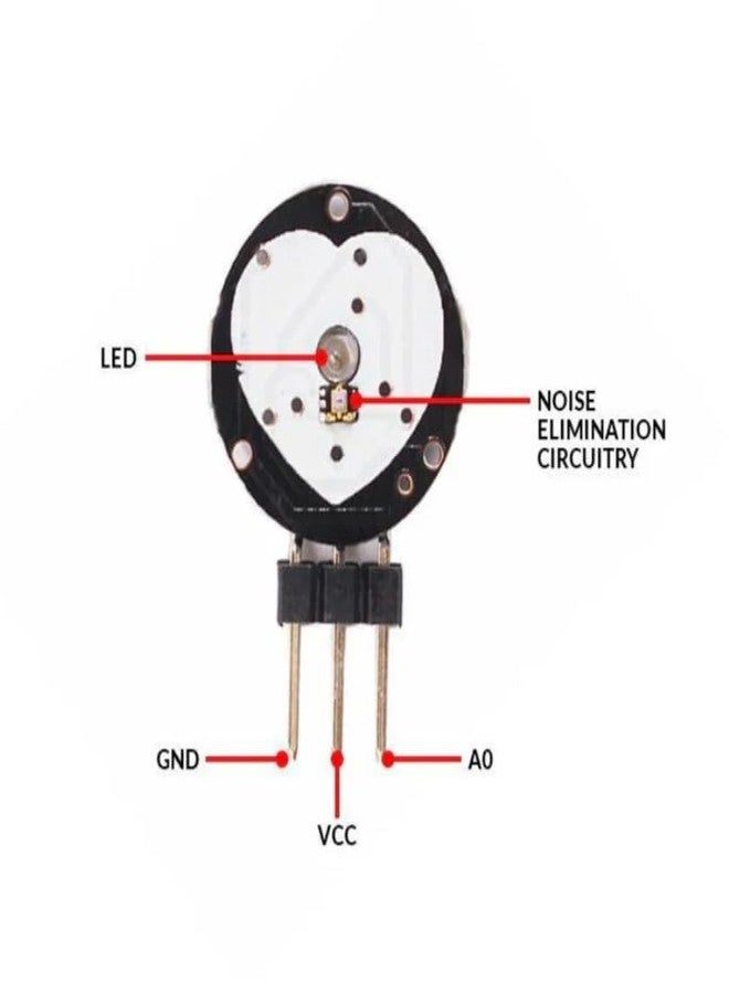 Robocraze Heart Rate Pulse Sensor Module with Amplified Heart Rate Detection Board and Real-Time Visualization Software - Image 3