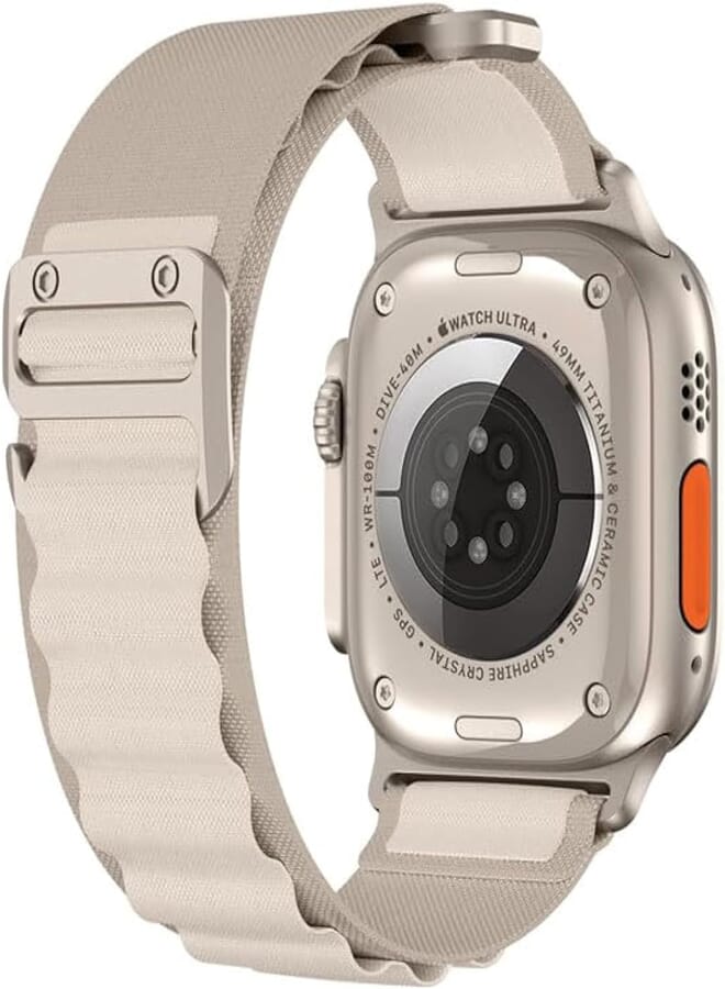 Dado Upgraded Nylon Loop Desing Band Compatible with Apple watch series Series Ultra 2 | 9 | 8 Ultra | 8 | 7 | 6 | 5 | 4 | 3 | SE (49/45/44/42 mm, Starlight - Style 4)