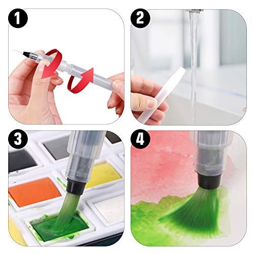 UPINS 6 Piece Water Color Brush Pen Set, Watercolor Paint Pens for Painting Markers - Image 4