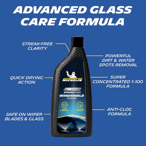 Michelin Windshield Washer Fluid Concentrate 500ml | Streak-Free Clarity & Quick Drying | Super Concentrated 1:100 Formula | Removes Dirt, Bugs & Water Spots | Safe on Wiper Blades & Car Glass - Image 2