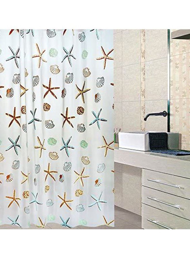 NIBEMINENT Printed Polyester Shower Curtain White/Blue/Green 180*180cm - Image 2