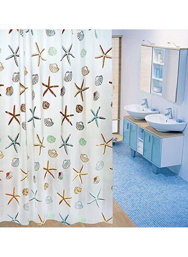 NIBEMINENT Printed Polyester Shower Curtain White/Blue/Green 180*180cm - Image 3