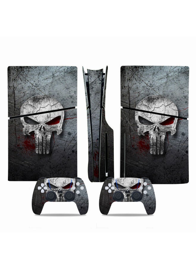 Generic - PS5 Slim Game Machine Whole Body Sticker PVC Material No Bubbles With Air Guide Groove Handle Film Skull-Color:PS5 Slim Digital Version Shot Here - Image 1