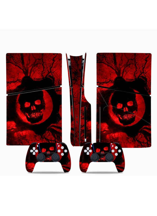 Generic - PS5 Slim Game Machine Whole Body Sticker PVC Material No Bubbles With Air Guide Groove Handle Film Skull-Color:PS5 Slim Digital Version Shot Here - Image 1