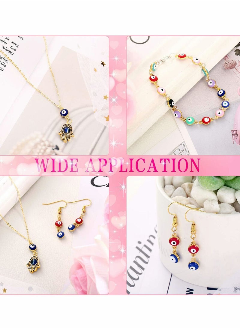 Y&D Acrylic Evil Eye Beads, DIY Craft Jewelry Charms, Pendants with Double Hook for Bracelet, 160pcs  - Image 5