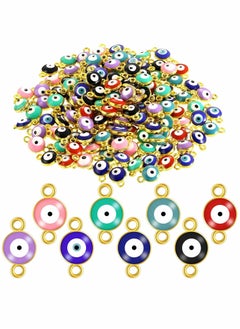 Y&D Acrylic Evil Eye Beads, DIY Craft Jewelry Charms, Pendants with Double Hook for Bracelet, 160pcs  - Image 1