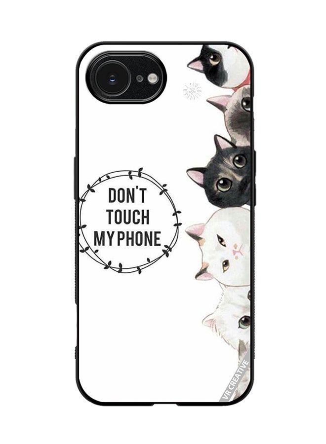 VR CREATIVE Protective Case Cover For Apple iPhone 16e Cats Don'T Touch My Phone Design Multicolour