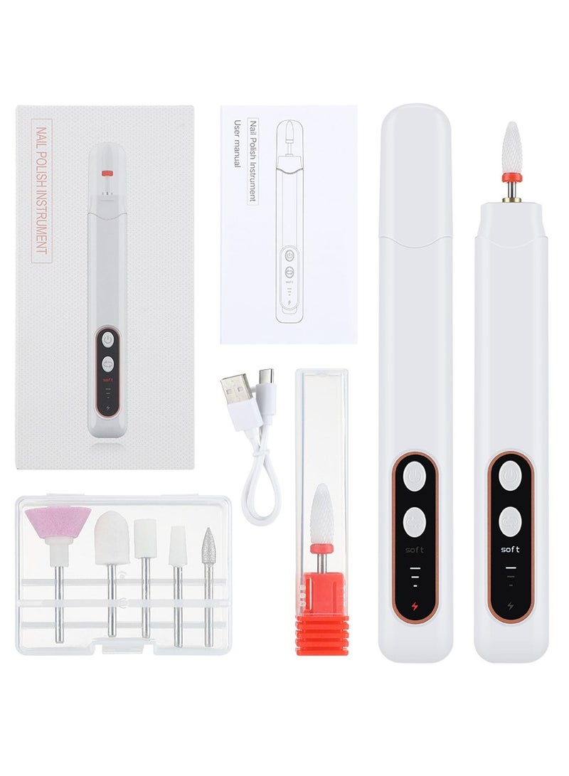 SOLARAE Portable USB Nail Drill, Electric Nail Files, USB Electric Nail File for Acrylic Gel Nails, Cordless Portable Electric Nail Drill Machine, Manicure and Pedicure Tools for Nail Art DIY - Image 1